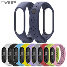 Mijobs hot Sports Strap for Xiaomi Mi Band 3 Silicone Strap Mi Band3 Watchband Bracelet M3 Smart bracelts smartband accessories 2024 - buy cheap