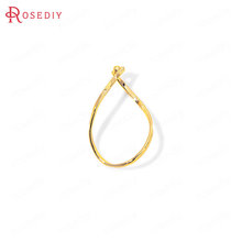 Colgantes de latón trenzado para mujer, accesorio de joyería de alta calidad, 10 Uds., 18x27MM, 24K, Color dorado, 35806 2024 - compra barato