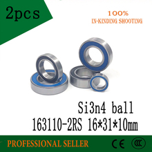 Bolas de rodamiento de cerámica híbrido, 163110-2RS si3n4, 16x31x10mm, 163110, ruedas de bicicleta, rodamiento de soporte inferior, 2 uds. 2024 - compra barato