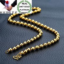 OMHXFC Wholesale European Fashion Man Male Party Wedding Gift Long 50 55 60cm Full Beads Real 24KT Gold Chain Necklace NL33 2024 - buy cheap