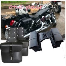 2x Universal Motorcycle Saddle bags Cruiser Side Storage Tool Pouches For Harley 2024 - buy cheap