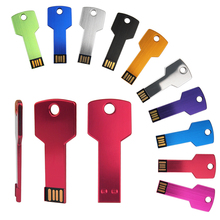 Pendrive en forma de llave con Logo personalizado, unidad Flash USB de negocios, 4GB, 8GB, 16GB, 32GB, Usb metálico, lote de 30 unidades 2024 - compra barato