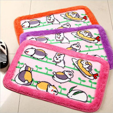 Alfombra de baño de poliéster de estilo japonés y coreano almohadilla de baño absorbente con patrón de impresión de animales lindos alfombra de suelo antideslizante 2024 - compra barato