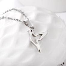 1Pc Fashion New Stainless Steel Necklaces,Cute Flying Pigeon Bird Pendant Women Chokers Statement Necklace Lucky Gift 2024 - buy cheap