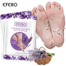 Efero 6 шт. = 3 пары пилинг для кожи маска для ног носки для педикюра спа отшелушивающая маска для ног Лаванда Уход за ногами удаляет омертвевшую кожу 2024 - купить недорого