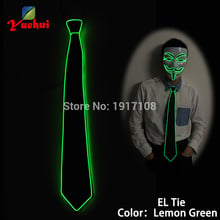 2021New Style Light 10 Colors Flashing Light Up LED Neck Tie glowing EL wire Tie For Evening Party Decoration,DJ,bar,club Show 2024 - buy cheap