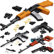 Ausini-pistola AK47, submáquina, francotirador WW2, ejército militar, arma SWAT, modelo, bloques de construcción, juguetes de construcción 2024 - compra barato