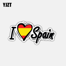 Yjzt adesivo da bandeira da espanha, personalidade i love, adesivo automotivo, acessórios para motocicleta, decalque 6-3020, 12cm * 6cm 2024 - compre barato
