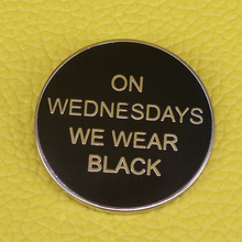 On Wednesdays We Wear Black Pin Horror Occult Halloween Witch Story Gift Gothic Badge TV Show satanic Brooch 2024 - buy cheap