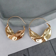 SRCOI-pendientes de aro con forma de hoja Irregular para mujer, aretes redondos geométricos, joyería Punk, Color dorado y plateado 2024 - compra barato