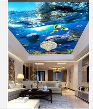 Papel pintado 3d mural personalizado papel tapiz 3d no tejido deslumbrante océano frescos del techo belleza pared decoración del hogar 2024 - compra barato