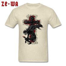 Customized T-Shirt Men Hot Sale Death Note T Shirt Death God Printed On Mens Clothing Cotton Beige Tops Rose Cross Design 2024 - buy cheap