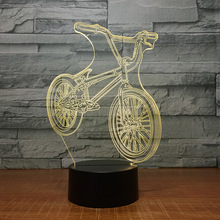 3d лампа для горного велосипеда, креативный цветной сенсорный светодиодный светильник с зарядкой, приспособление для рождественских украшений, подарок для детской комнаты, светильник s 2024 - купить недорого