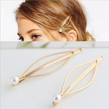 Europe New Simple Atmospheric Style Jewelry Wild Pearl Ms. Golden Hairpin Clip Hairpin For Women Fashion Headwear 2024 - buy cheap