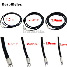 1.5mm 2mm 3mm Leather Cord Waxed Rope Necklace Stainless Steel Lobster Clasp Connector Chain For Men Women DIY Jewelry Making 2024 - buy cheap