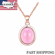 US STOCK-collares, Gargantilla colgante de plata, Color oro rosa, cristal largo, joyería de moda, Uloveido DN02 2024 - compra barato