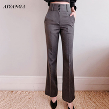 Suit Pants For Women 2018 OL Blazers Trousers For Women Autumn Winter High Waist Flare Pants Slim Office Ladies business attire 2024 - buy cheap