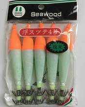 5pcs/lot  Luminous Squid hook With Treble Hooks Snaps  Isca Artificial Pesca Fishing Lures wood shrimp 2024 - buy cheap