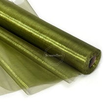 25meter x 29cm Olive Green Sheer Organza Roll Fabric DIY Wedding Party Chair Sash Bows Table Runner Swag Decor 2024 - buy cheap