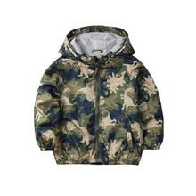 Kids Boy Jacket Spring Hooded Coat Outerwear Autumn Overcoat Baseball Clothes Child Dinosaur Print WaterProof Windbreaker 2024 - buy cheap