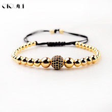 OIQUEI Luxury Gold Copper Charm Macrame Bracelets Male Cubic Zirconia Disco Ball Rope Chain Braided Bracelet Hommes Men Jewelry 2024 - buy cheap