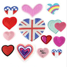New arrival 10 pcs Heart in sequins Embroidered patches iron on cartoon Motif Applique decor repair embroidery accessory 2024 - buy cheap