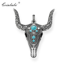 Pendant Bull Ethnic Skull 925 Sterling Silver For Women Men Fashion Jewelry Gift Europe Heart Rebel Pendant Fit  Necklace 2024 - buy cheap