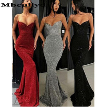 Женское вечернее платье с блестками Mbcully, длинное вечернее платье с открытой спиной и блестками, большие размеры, 2019 2024 - купить недорого