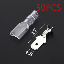 50sets 4.8 mm with transparent sheath inserted spring 4.8mm male connector terminal Faston with insulator for wire 2024 - buy cheap