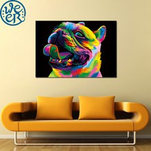 HD печать 1 панель Loyal Bulldog от Weer коллекция цветов природы картина украшение для дома холст печать настенная живопись для гостиной 2024 - купить недорого