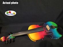 Beautiful Colorful electric & acoustic 5 strings violin 4/4 perfect sound #9252 2024 - buy cheap