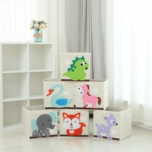 New 3D Cartoon Animal Embroidery Folding Storage Box Washed Oxford Cloth Wardrobe storage bag kid toys organizer 33*33*33CM bins 2024 - buy cheap