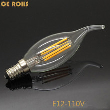 Wholesale  E27/E14/E12 Dimming  candle lamp 2W 4W  6W C35 LED filament bulb AC 85-265V  LED   filament candle bulb 2024 - buy cheap