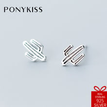 PONYKISS-pendientes de tuerca de Cactus para mujer, de plata de ley S925 Vintage, dulce y minimalista, elegante, regalo de Festival de aniversario 2024 - compra barato