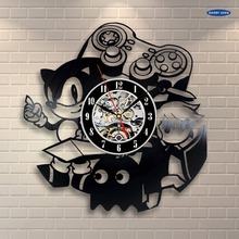 wall clock Sonic Game Vinyl Record Wall Clock - Decorate your home with Modern Art - Gift for kids, girls and boys 2024 - buy cheap