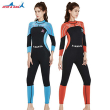 Гидрокостюм 3 мм Neorpene женский и мужской полный купальный костюм для серфинга Подводное плавание с аквалангом костюмы комбинезон на молнии сзади для взрослых/молодежи 2024 - купить недорого