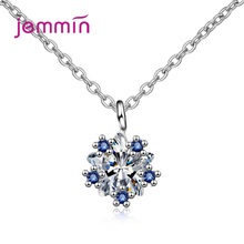 New 925 Sterling Silver Pendant Necklace Sparkling Cubic Zirconia Stone Six Stars Design Fashion Jewelry Best Gift For Girls 2024 - buy cheap