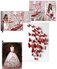 12PCS/Lot Butterflies 3D Wall Stickers Art DIY Home room Decoration PVC Removable Wedding Decoration Wall Decals Sticker 2024 - buy cheap