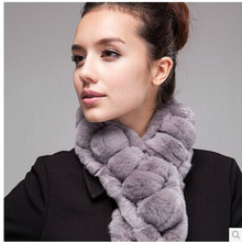 2018 winter fur scarves women real rabbit fur ball scarf rabbit fur scarf wholesale 2024 - buy cheap
