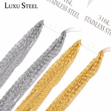 LUXUSTEEL 10pcs/lot Wholesale Price 45-60cm length 2mm width Stainless Steel Chains Polish Byzantine Chain Necklaces 2024 - buy cheap