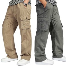 Spring Summer Men Cargo Pants Casual Cotton Loose Baggy Urban Military Tactical Pants with Pockets Trousers Joggers Big Size 2024 - buy cheap