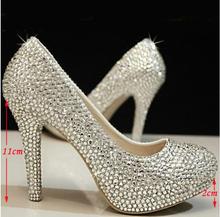 4 Inches high heels rhinestone Shoes women wedding shoes crystal shoes women shoes platform pumps Party heels Free Shipping 2024 - buy cheap