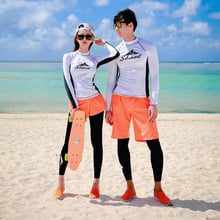 Camiseta básica com manga comprida para homens e mulheres, conjunto completo de roupas para natação, surf, mergulho, proteção contra queimaduras 2024 - compre barato