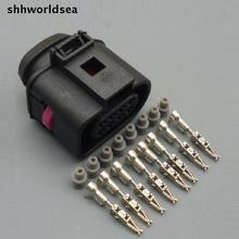 Shhworldsea conector de carro para vw, conjuntos de 5/30/100 conjuntos de 1.5mm 8 pinos way para audi 11j0 973 714 2024 - compre barato