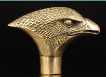 SHUN Copper Brass Grandpa Good Lucky Chinese Vintage Old Brass Eagle Cane Walking Stick Head Handle Decoration 2024 - buy cheap