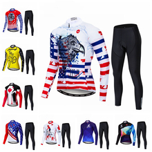 2021 Cycling Jersey Set USA  Long Sleeve Cycling Jerseys Cycling Clothing Bicycle Jersey Team Bike MTB Canada Bike Jerseys Set 2024 - buy cheap