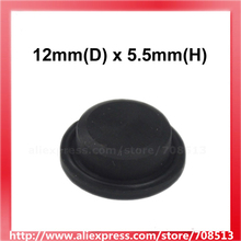 12 мм (D) x 5,5 мм (H) силиконовые крышки-черный (10 шт) 2024 - купить недорого