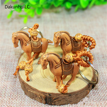 2019 New Classic Lucky Elephant Horse Carving Wooden Pendant Keychain Key Ring Evil Defends Gift Presents Holder Decoration 2024 - buy cheap