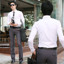 Рубашка мужская с длинным рукавом, деловая формальная, 17 цветов, 7B1267 2024 - купить недорого