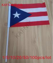 Cafnik, 10/20/50/100 шт. Пуэрто-Рико ручной машущий флаг-оптовая продажа 200 ручной флаг страны, бесплатная доставка 2024 - купить недорого